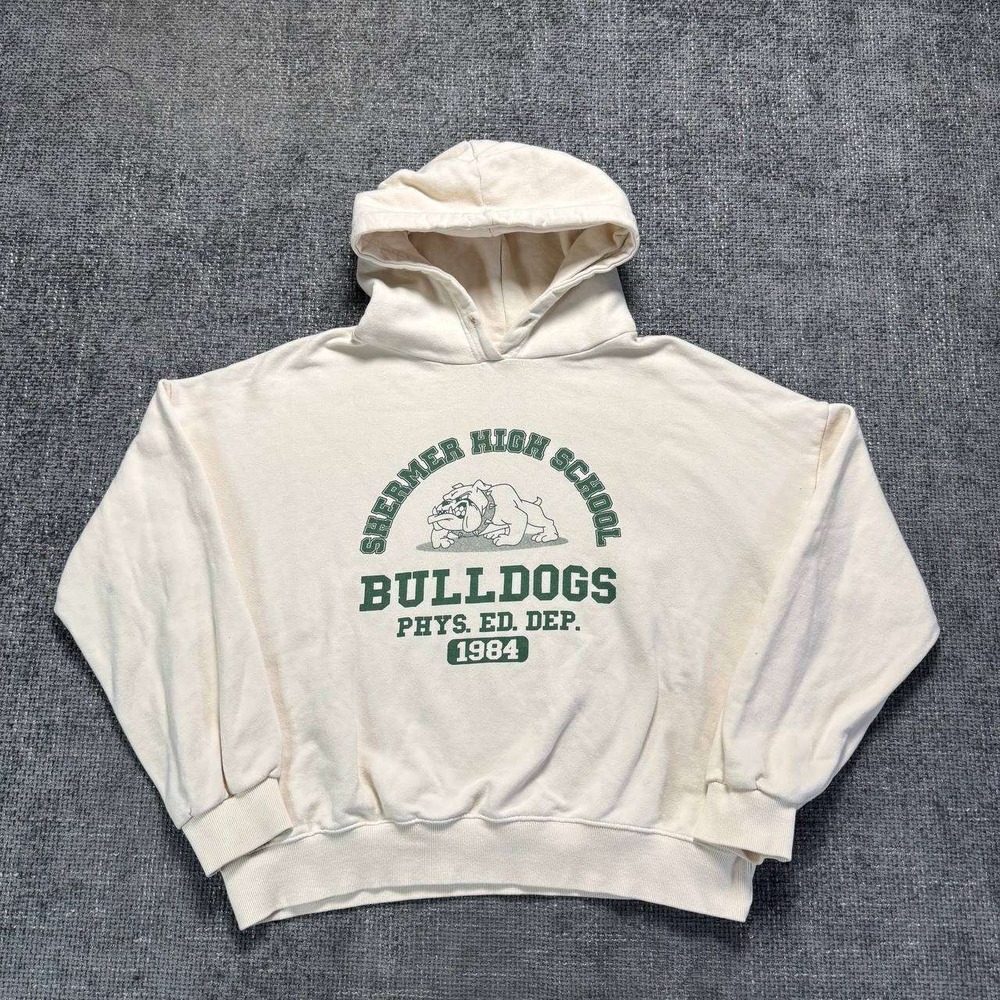 Diana Shermer High School Bulldogs Hoodie Unisex OS Cream Retro 1984 Graphic‎